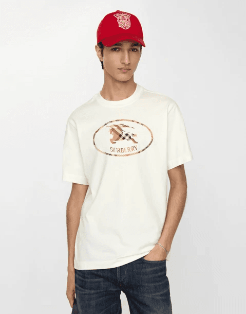 체크 나이트 스탬프 코튼 티셔츠 1